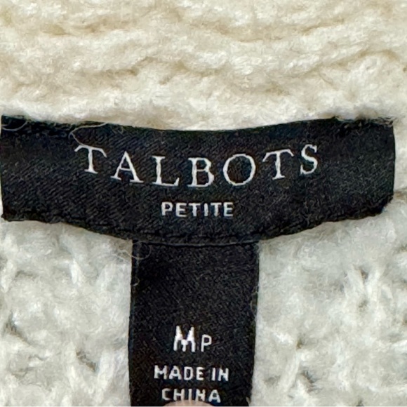 Talbots Wool Blend Ivory Plush Boucle Button Down Sweater Cardigan - Picture 10 of 11